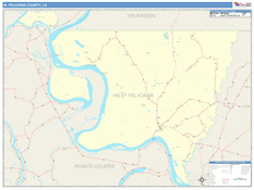 West Feliciana Parish (County), LA Digital Map Color Cast Style